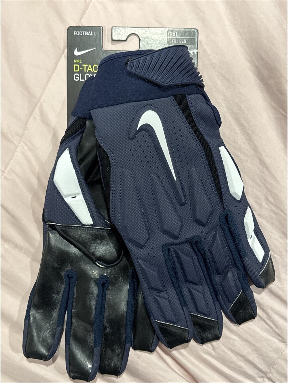 Nike NFL D-Tack Lineman 6.0 Football Gloves Leather Palm Pad Men 3XL
